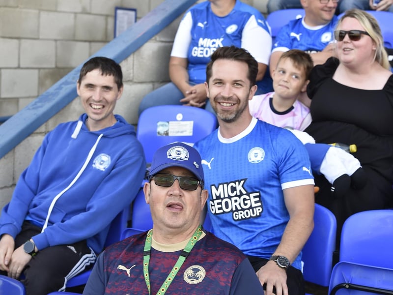 Peterborough United fans watch the draw with Leyton Orient.