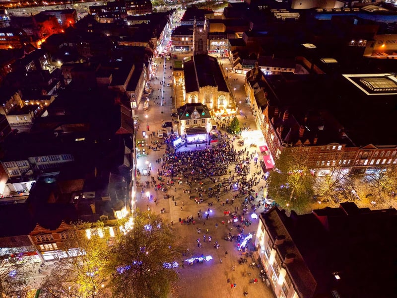 A gathering in Cathedral Square.