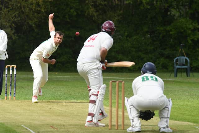 New skipper Connor Parnell in bowling action. Photo David Lowndes.