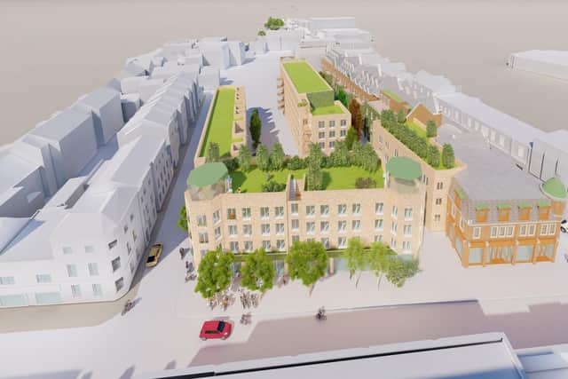 An aerial view of the proposed Westgate development in Peterborough.