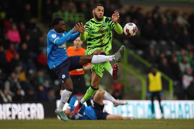 Kwame Poku in action for Posh against Forest Green Rovers. Photo: Joe Dent/theposh.com.