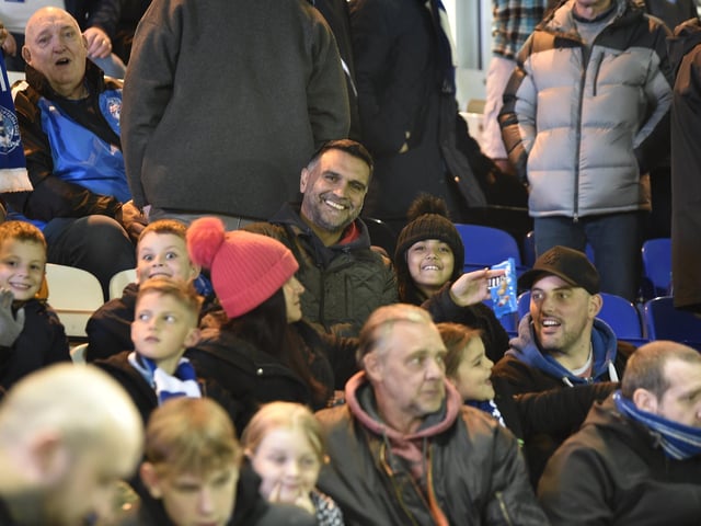 Peterborough United fans enjoy last night's win over Accrington Stanley.
