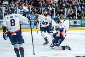 Henry Newell celebrates his first Phantoms goal. Photo: Willow Florence Photography