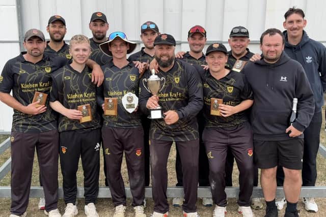 Oundle Town's winning Stamford Charity Cup T20 side.