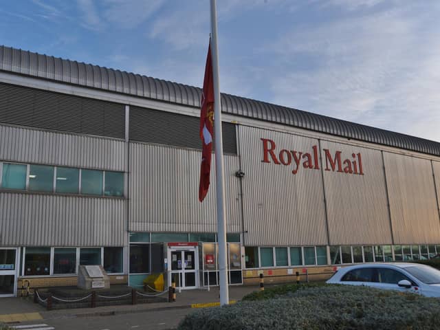 The Royal Mail Delivery Office in Werrington, Peterborough, where parcel collection times for the public have been criticised by Peterborough MP Paul Bristow.