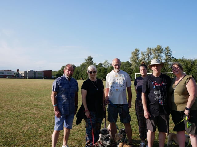Some of the Save Werrington Fields campaigners on the disputed land