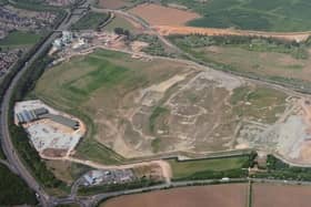 An aerial view of Peterborough's Dogsthorpe Landfill Tip, which could be used as a renewable energy generating solar park.