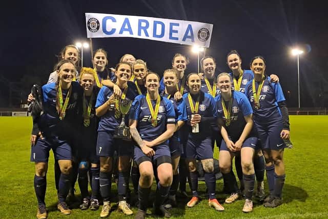 Cardea Ladies won a Cambs League and Cup double