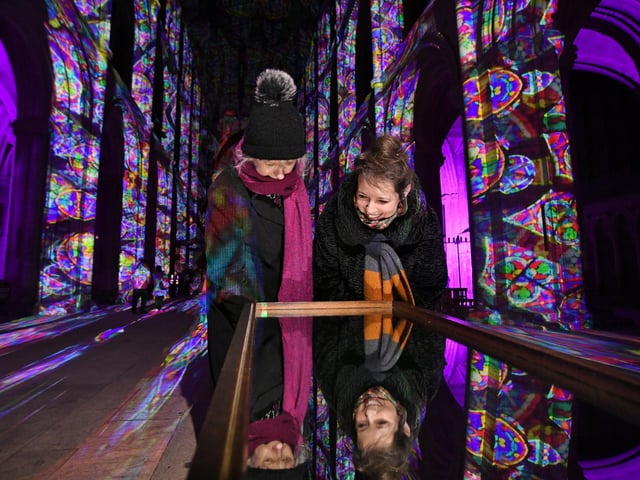 The Beginning Luxmuralis light and sound show at Peterborough Cathedral in 2022