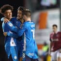 Posh celebrate Ryan De Havilland's goal against Cobblers. Photo Joe Dent/theposh.com