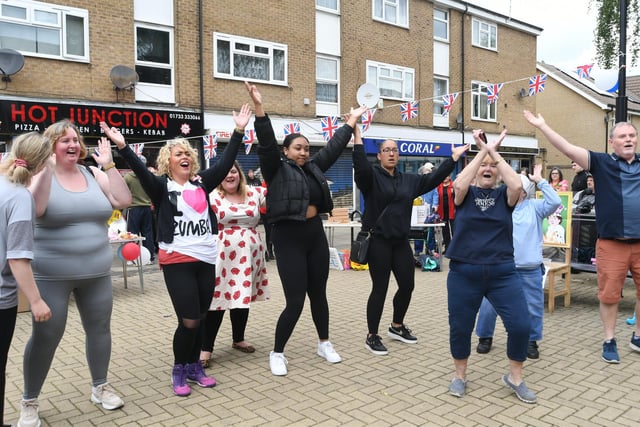 Zumba dancing at the West Raven cafe Jubilee celebrations
