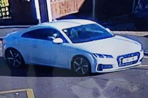 Police have released this image of a white Audi - they are looking to trace the driver