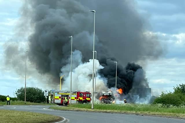 Lorry fire on the A16. Photo: Gemma Wagstaffe.