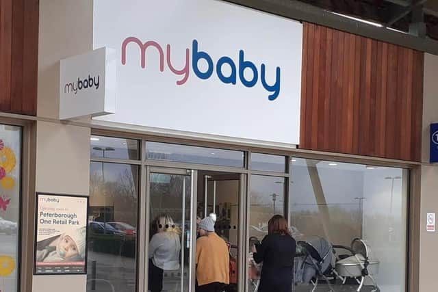Customers pop into Mybaby at Peterborough One Retail Park on its first day of opening.