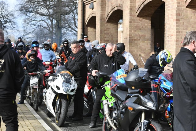 Scores of bikers attended the funeral