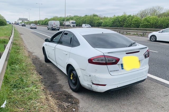 This cloned vehicle was stopped using pre-emptive tactics to prevent a pursuit. Driver arrested for numerous offences and two occupants remain occupants wanted.
