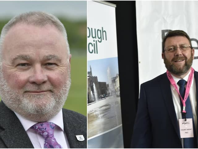 Peterborough First (councillor Chris Harper, right) have said their individual views have not changed after their meeting with the Conservative Group on 16 May (left, Wayne Fitzgerald) (images: David Lowndes)