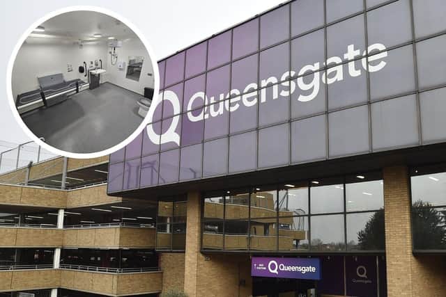 The Queensgate Shopping Centre in Peterborough and, inset, the new Changing Places toilets that have just opened in the centre.