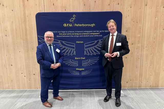 Councillor Wayne Fitzgerald and former Peterborough MP Paul Bristow at the launch of The Lab