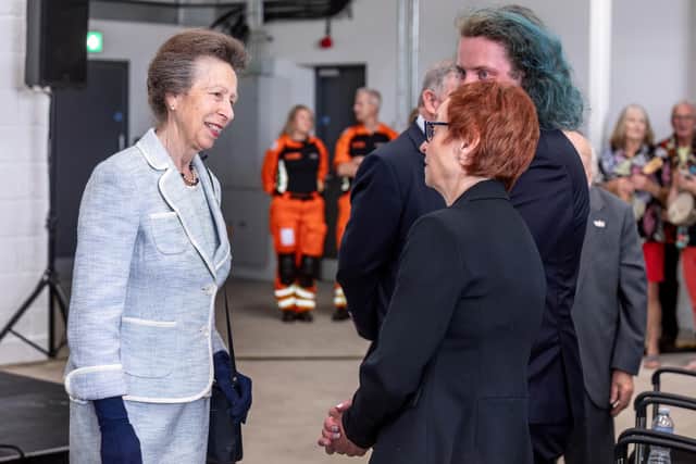 HRH The Princess Royal meets former patient Ben Haughton and his mum Anne Haughton