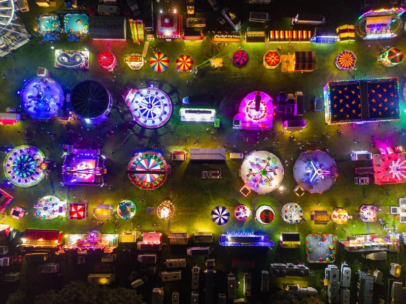 A magical shot captures the fun fair's last visit to the Embankment.
