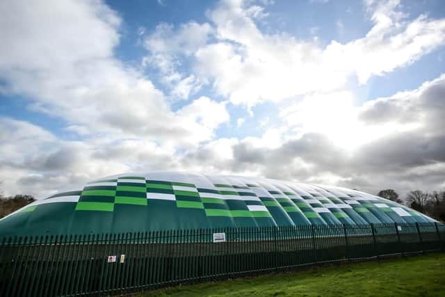 The air dome at Peterborough United's training ground at Nene Park Academy on Oundle Road. Photo: Joe Dent.
