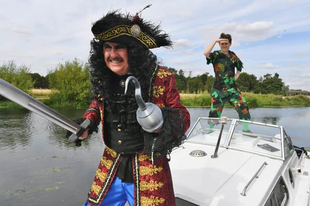 The stars of The Cresset panto 2022  -  Peter Pan . Pictured Kevin Kennedy (Captain Hook) and  Jamie Fletcher (Peter Pan).