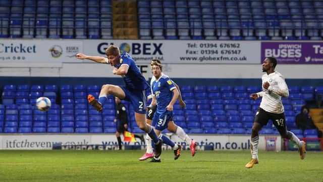 Posh won 1-0 on their last visit to Ipswich Town thanks to this own goal from defender Mark McGuinness. Photo: Joe Dent/theposh.com.