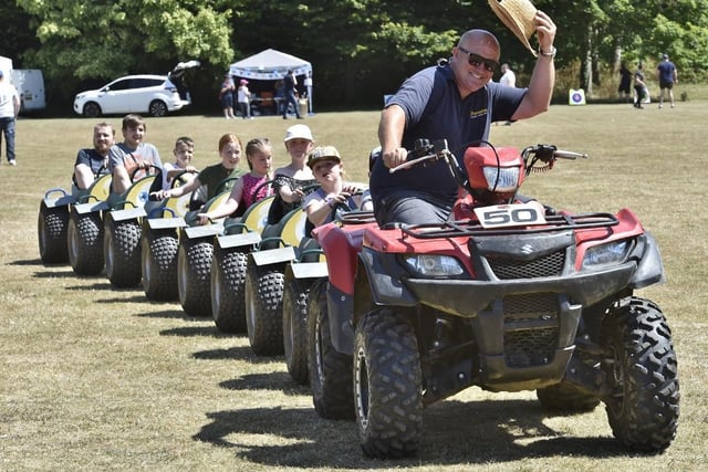 Children could tour round the event on quadbikes.