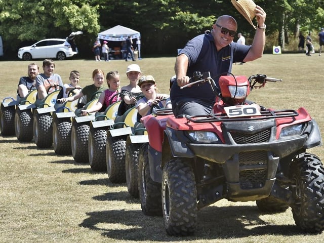 Children could tour round the event on quadbikes.