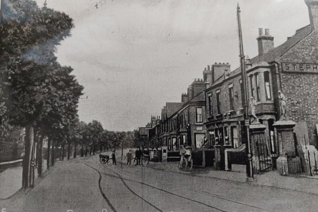 Eastfield Road in the early part of the 20th century when it was a main route out of the city- with tram lines visible