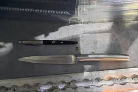 The knife which was seized by police in the city centre.