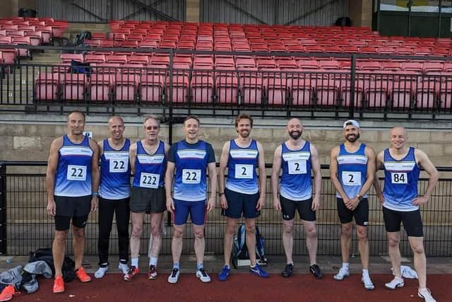 The successful PANVAC mens squad, from left, Andy Todd, Dave Neal, Dave Knighton, Julian Smith, Matt Parsons, Andrew Spour, Simon Northcott, Dave Brown.