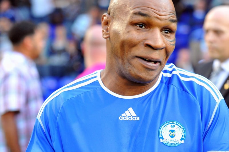 Tyson posed in a Posh shirt at London Road during a friendly match vs West Ham United