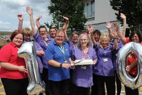 Cross Keys Homes' care workers from Kingfisher Court in Peterborough celebrating the 10th anniversary.