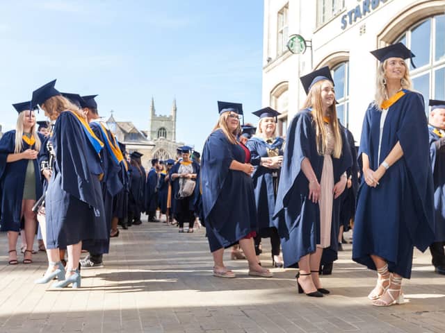 University Centre Peterborough students ahead of their graduation ceremony.