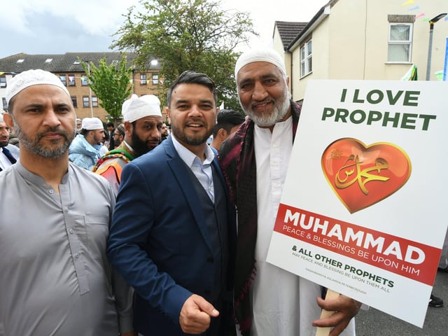 Peterborough Grand Mawlid parade from Alderman's Drive to celebrate the life and legacy of the Prophet Muhammad.