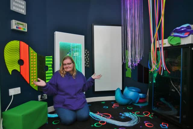 15,000 families made use of Little Miracles services last year, including the sensory room where Michelle is pictured.