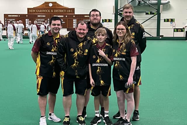 Ollie Jeapes (front). Photo courtesy of Spalding Bowls Club
