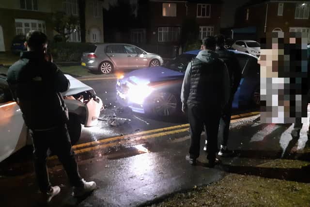 Thankfully no-one was injured in the head-on smash on October 13.