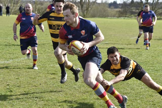 Borough's top try scorer Rob Jacobs in action.