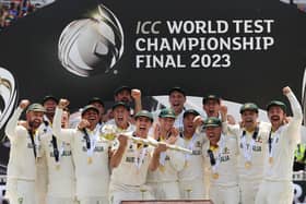 Australia celebrate their World Test Championship victory. Photo by Ryan Pierse/Getty Images.