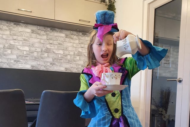 Sofia as the Mad Hatter, Alice in Wonderland - by Carol Vinaccia