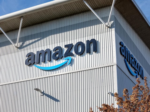 The exterior of the new Amazon warehouse in Peterborough