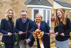 From left, Sophie Kendal, Head of Land and Partnerships at Allison Homes East, Michael Sl,; Tracy Harper, Sales Executive at Allison Homes East and Charlotte Barber, Sales Manager at Allison Homes East