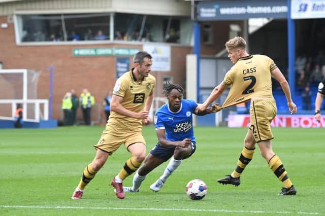 Ricky-Jade Jones in action for Posh against Port Vale. Photo: David Lowndes.