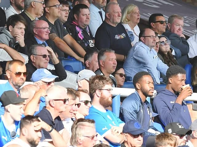 Darren Ferguson was forced to watch on from the stands against Leyton Orient due to a touchline ban. Photo: Joe Dent.