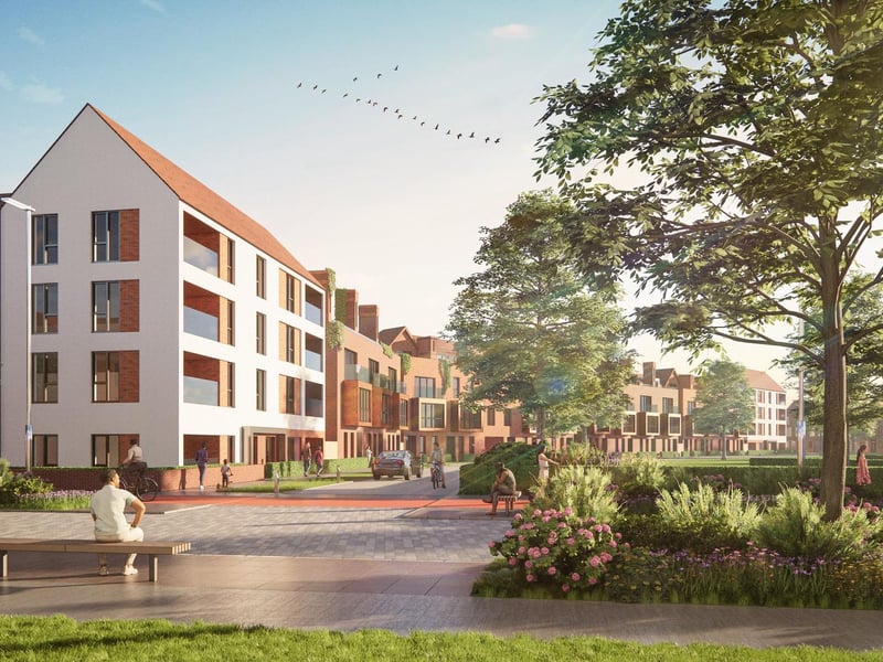 This image shows how some of the living areas planned for the East of England Showground could look once completed.