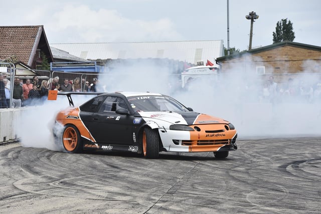 Drifting action from the Shred Shed official tour.