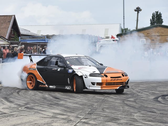 Drifting action from the Shred Shed official tour.